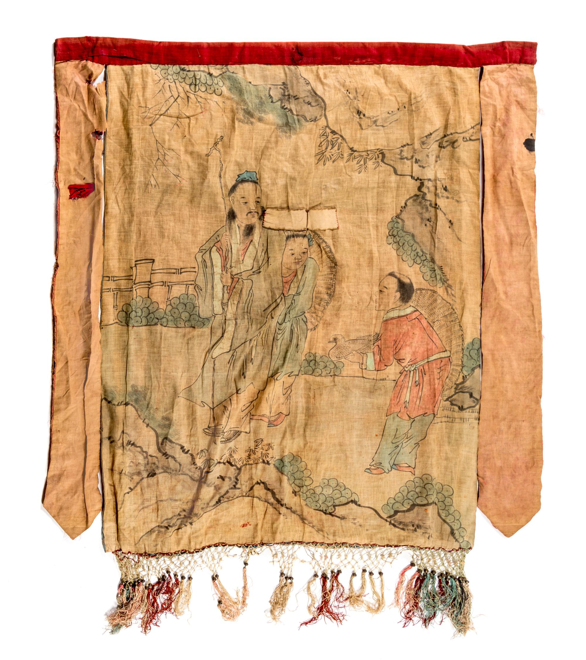 A Chinese Embroidered Silk Panel