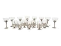 A Collection of Castor Cooper Pewter Stemware
