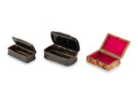 Three English Tortoise Shell Snuff Boxes