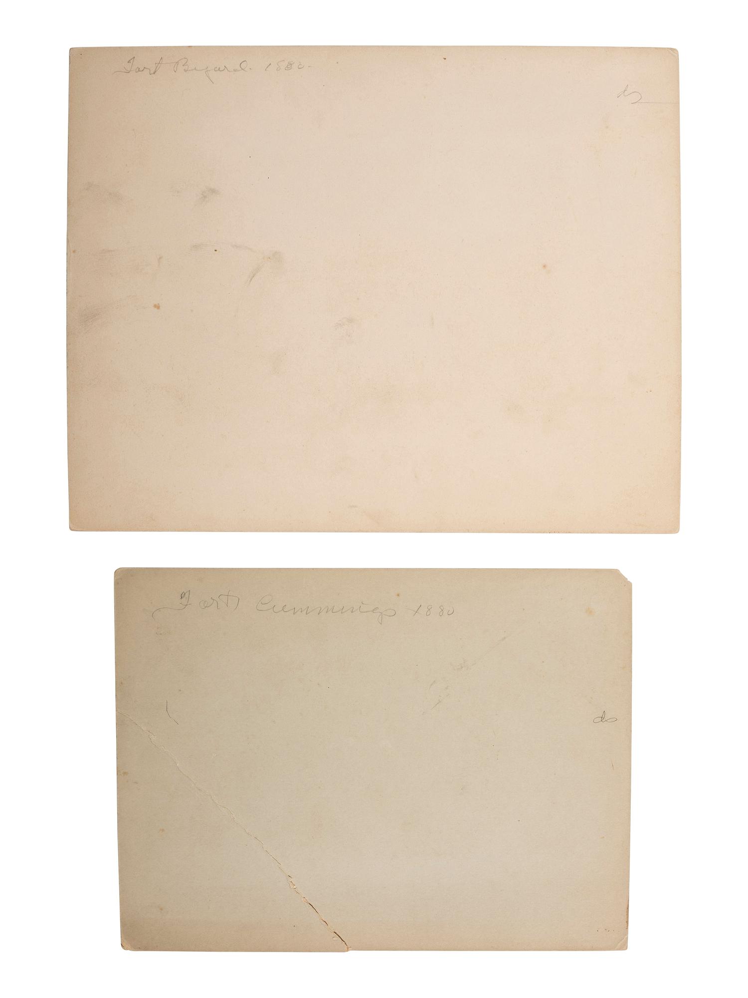 [LATE INDIAN WARS]. A group of 2 photographs of Fort Cummings and Fort Bayard, New Mexico. 1880.