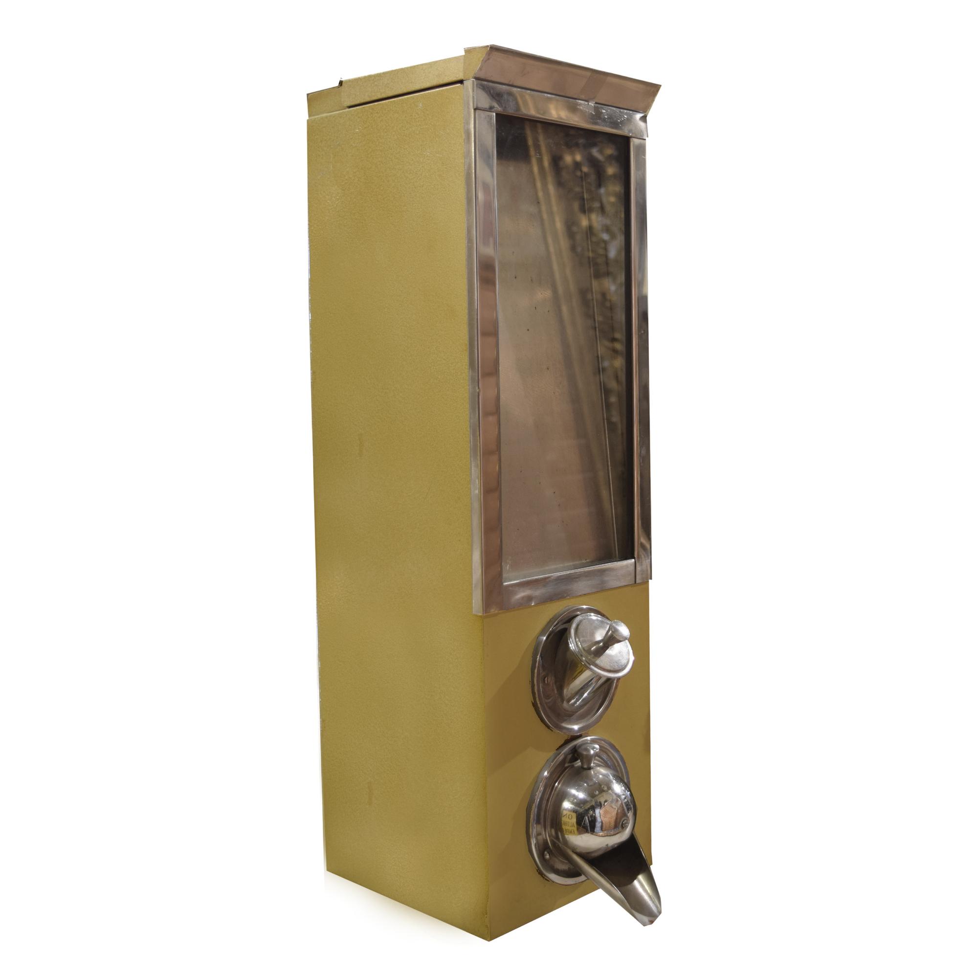 A Metal Coffee Bean Dispenser 7.5" W x 10.5" D x 25.5" H — Italy, Mid-20th Century