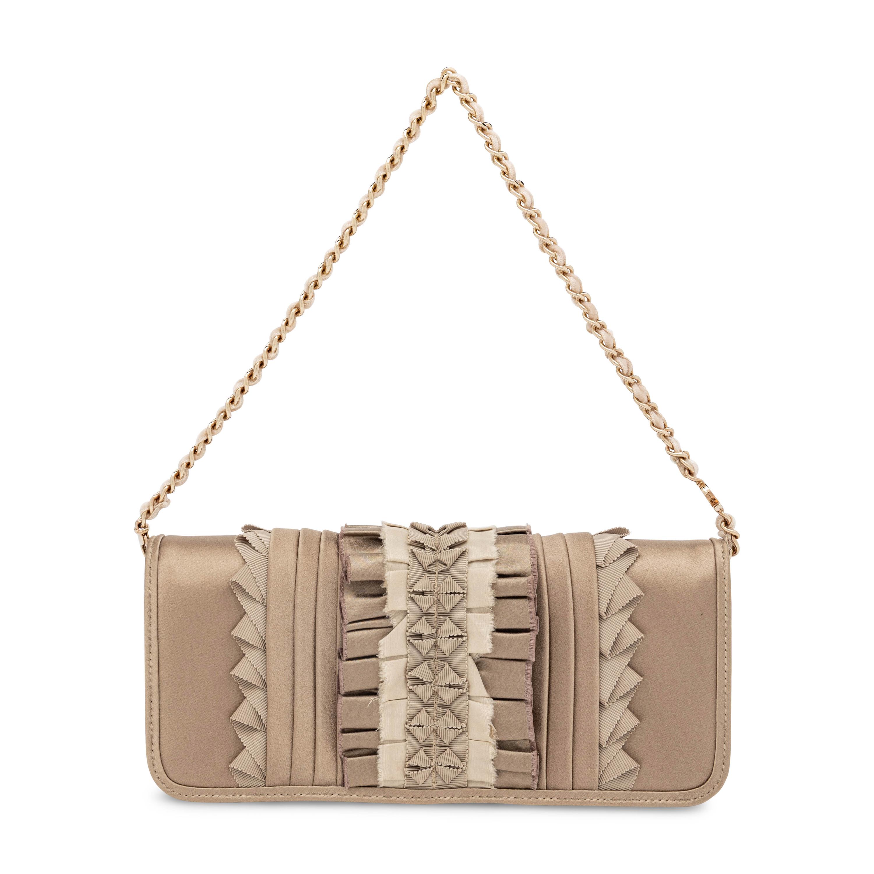 Chanel, Taupe Satin & Ribbon Handbag