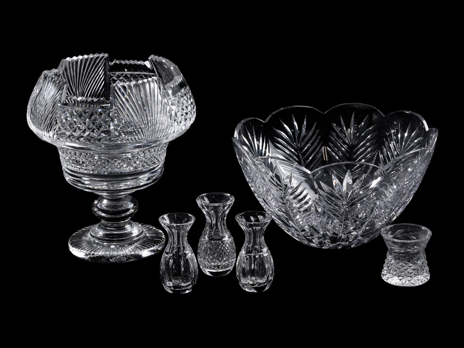 A Group of Waterford Cut Glass Table Articles