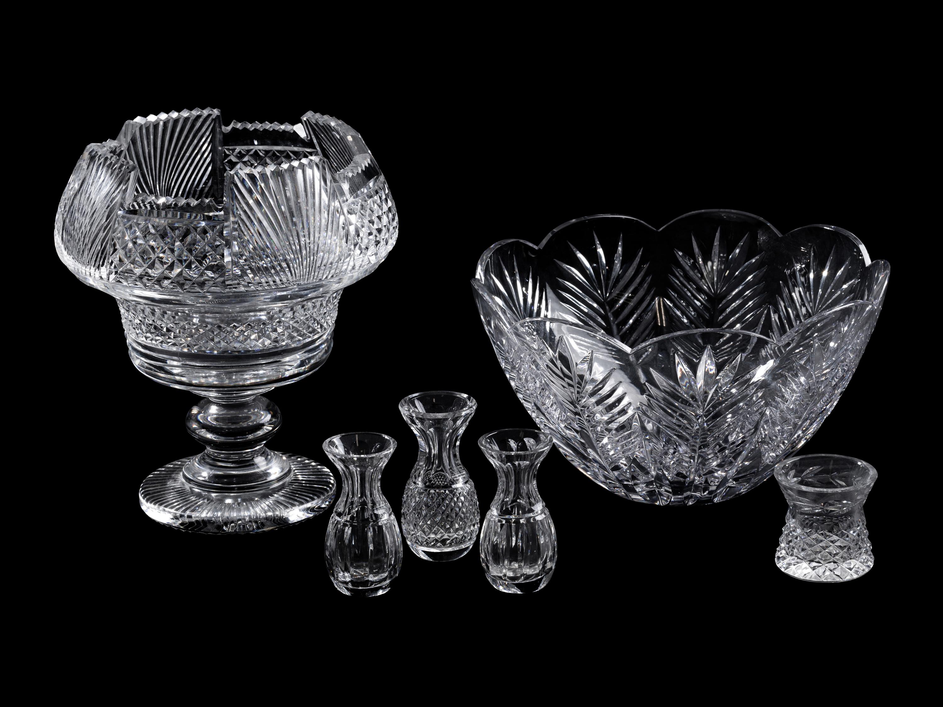 A Group of Waterford Cut Glass Table Articles