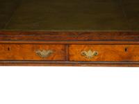 A Regency Burlwood Library Table with Black Leather Inset Top