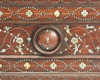 An Italian Baroque bone-inlaid walnut cassone, 17th century