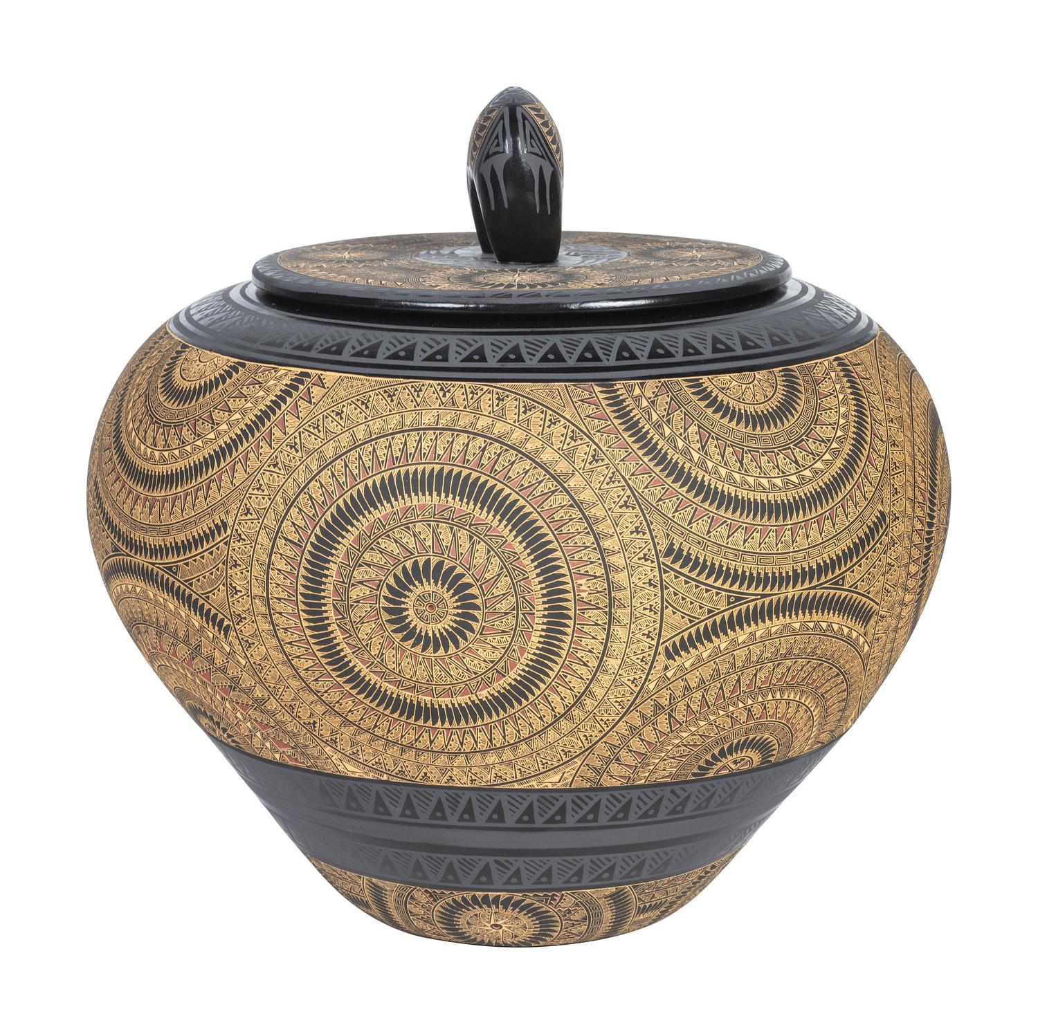 Lidded Pottery Vase