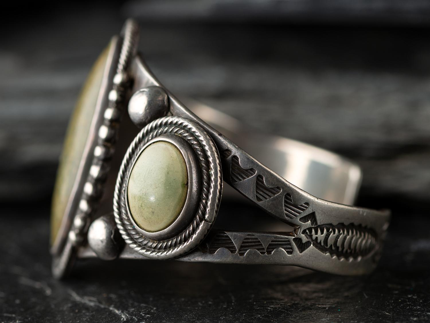 Navajo Silver and Turquoise Cuff Bracelet