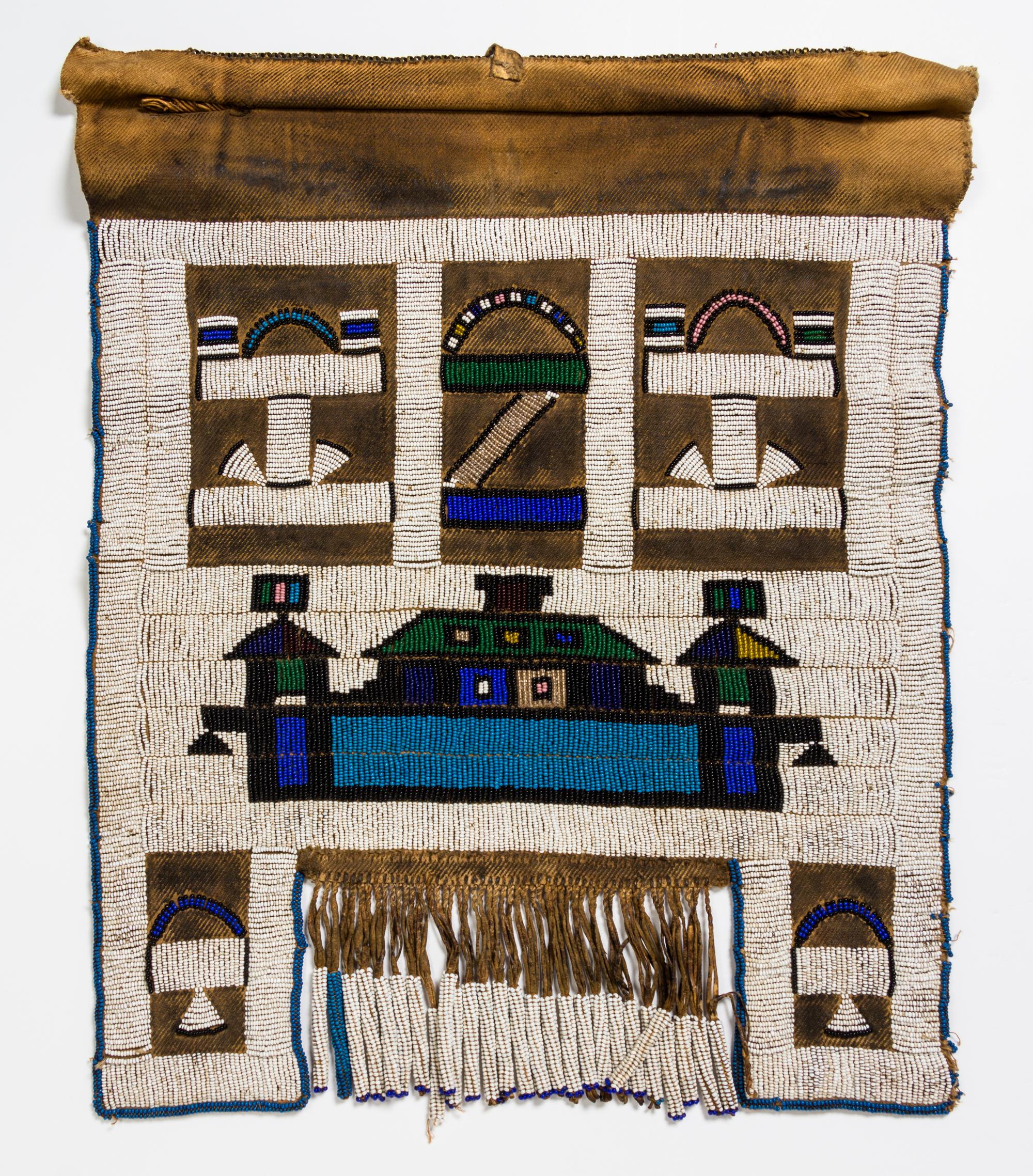 A Group of Four African Beaded Aprons Height of largest 21 1/2 x width 20 1/4 inches.