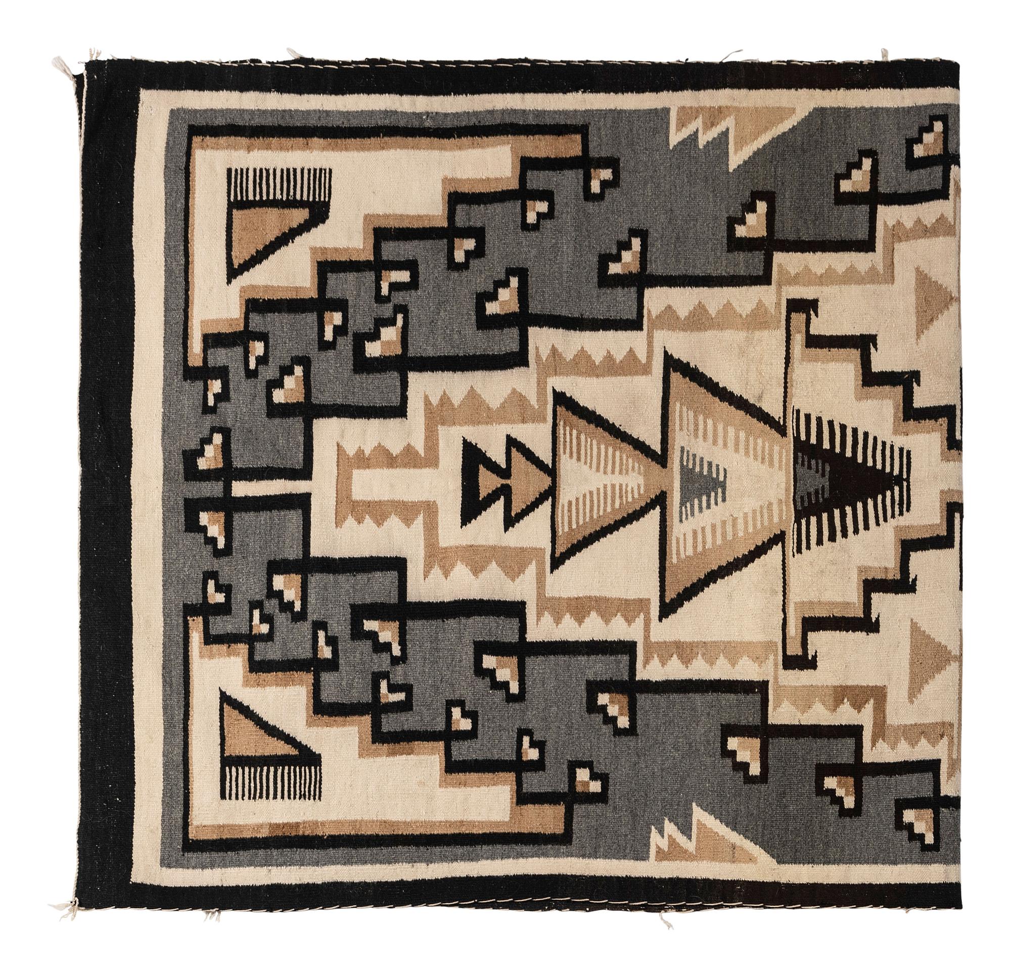Navajo Two Grey Hills Pattern Weaving / Rug