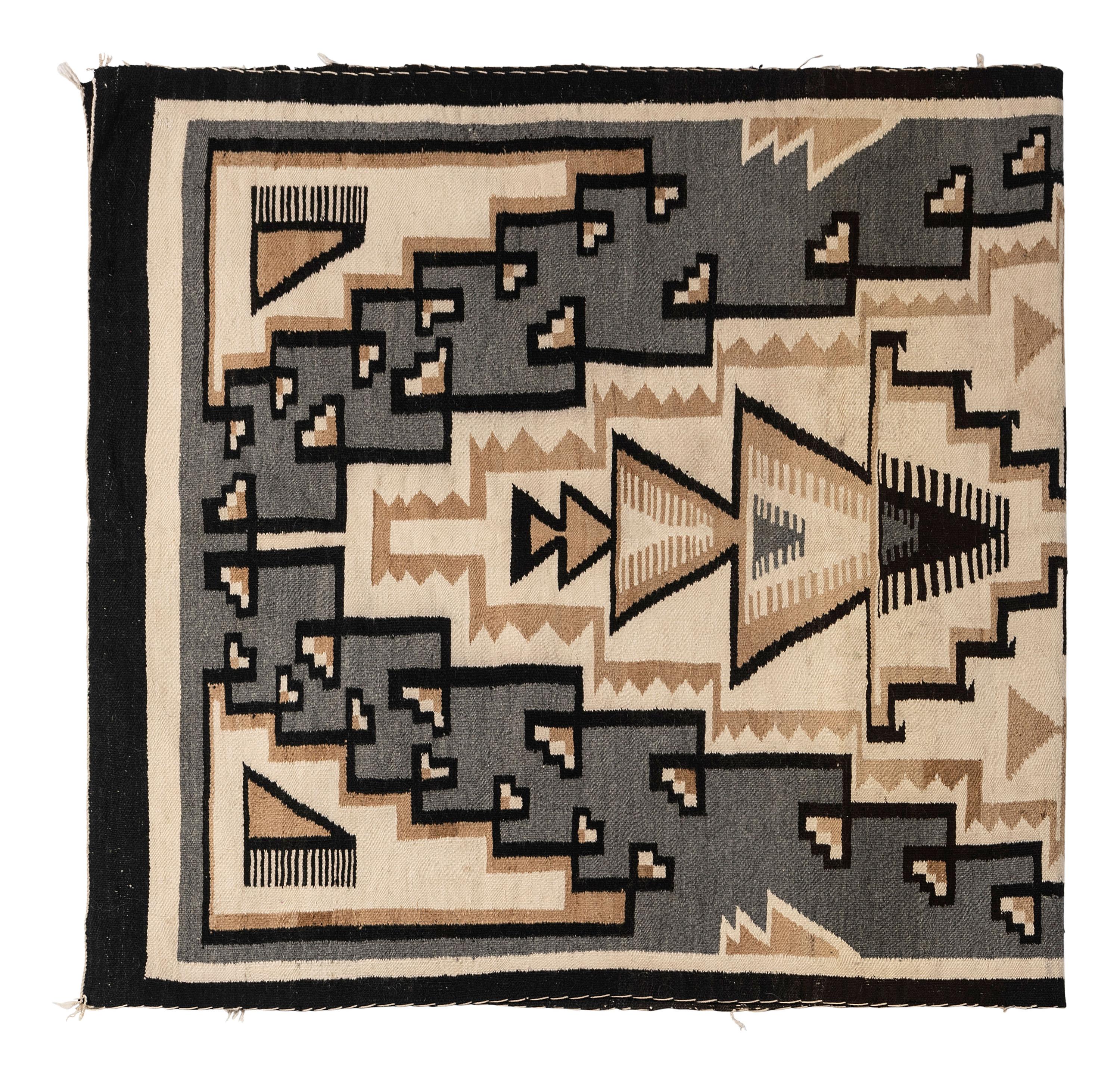 Navajo Two Grey Hills Pattern Weaving / Rug