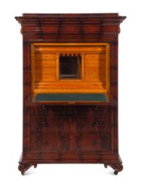 A Louis Philippe Figured Mahogany Secrétaire à Abattant