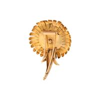 TIFFANY & CO., FRANCE, YELLOW GOLD AND DIAMOND FLOWER BROOCH