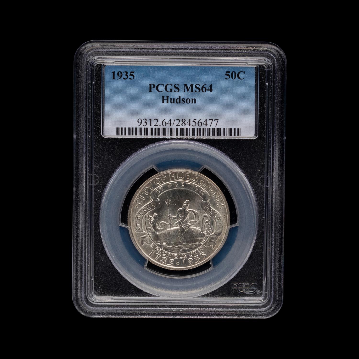 A 1935 Hudso n Commemorative 50c Coin [PCGS MS64]