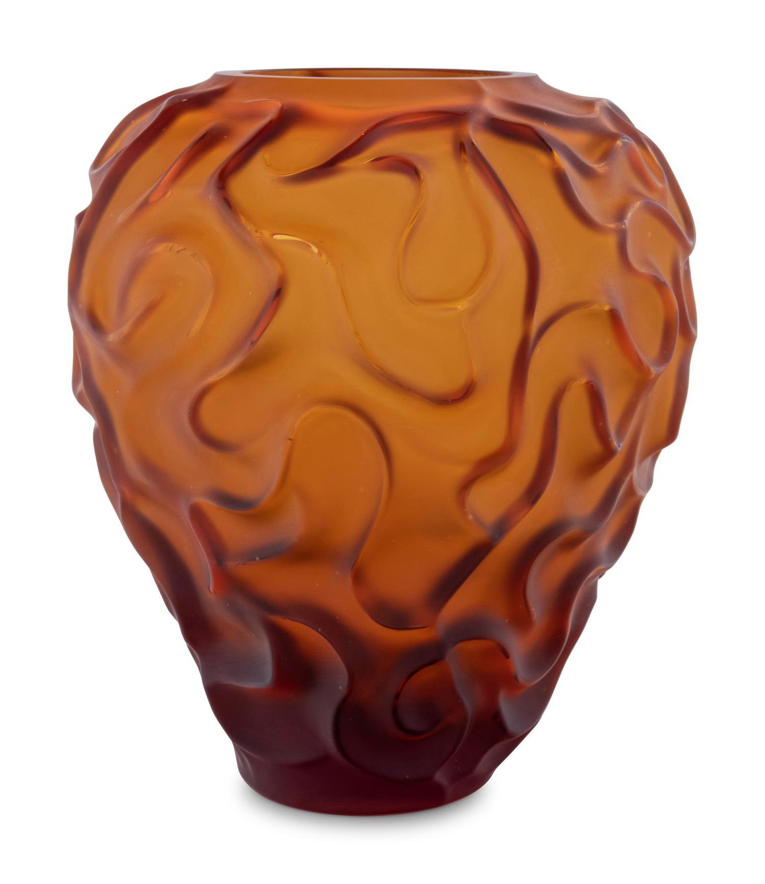 A Contemporary Frosted Glass Vase
