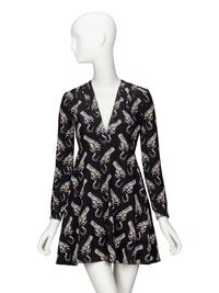 SAINT LAURENT, GUN-PRINT SILK MINIDRESS