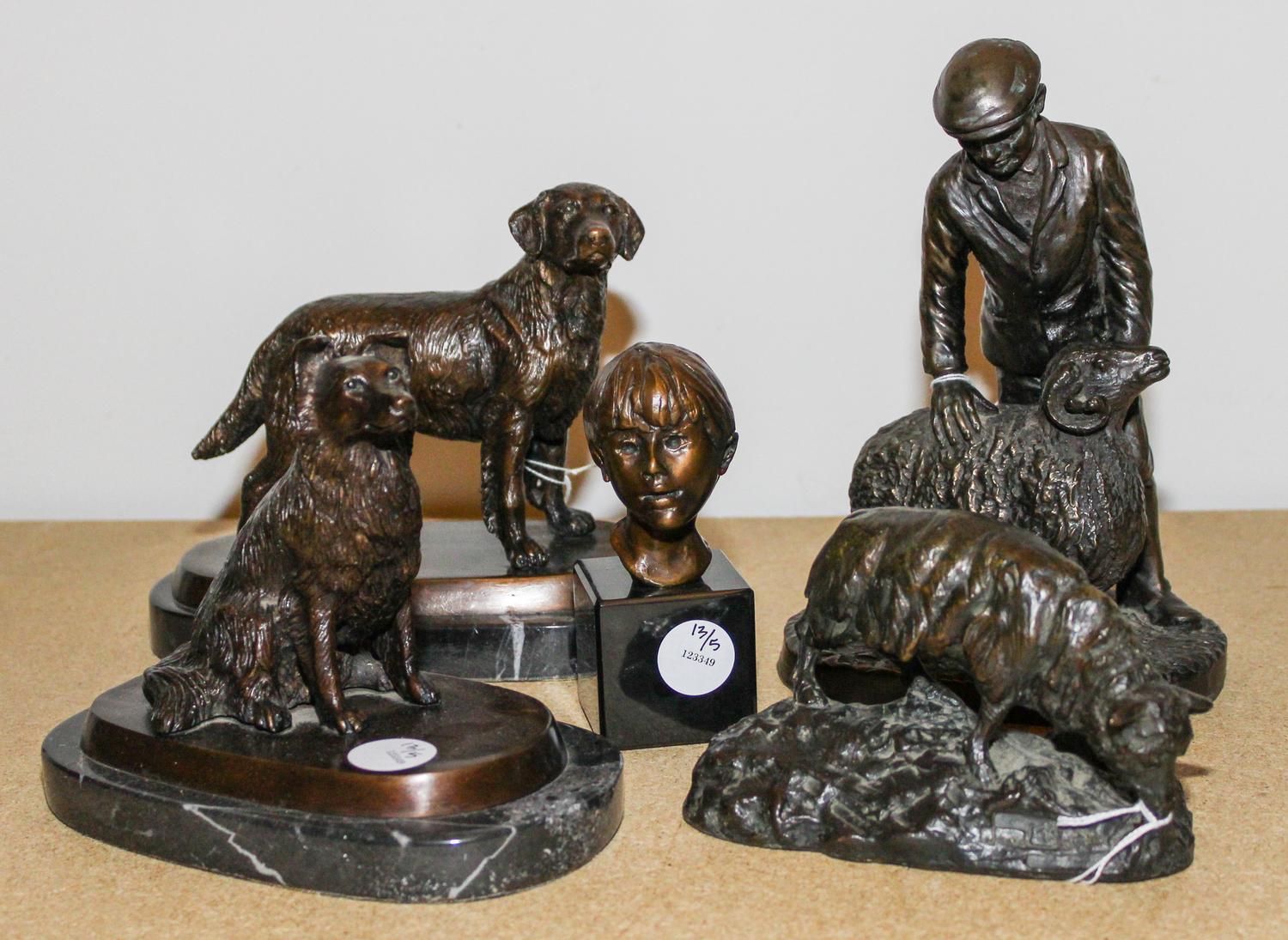 Five Bronze Animalier Figures Width of first 6 inches. — 19TH/20TH CENTURY