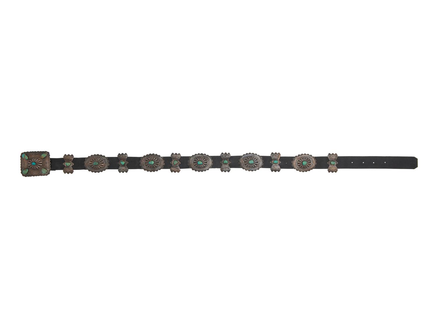 Navajo Sterling Silver and Turquoise Concha Belt