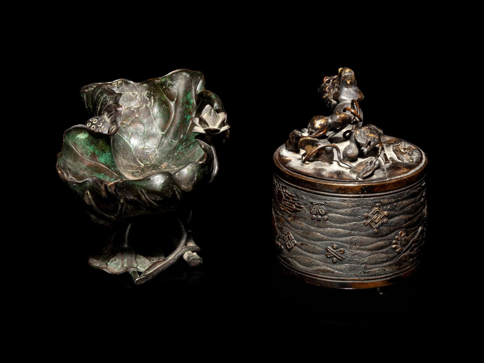 Nine Chinese Bronze Incense Wares