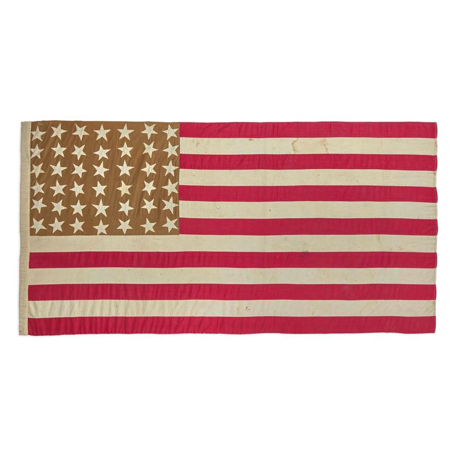 [FLAGS]. 42-Star American flag commemorating Washington statehood. 1889.