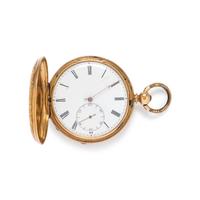 18K YELLOW GOLD HUNTER CASE POCKET WATCH