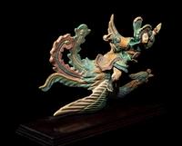 Three Chinese Glazed Pottery Figural-Form Roof Tiles