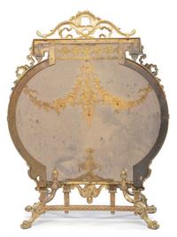 A Louis XVI Style Gilt Bronze Fire Screen