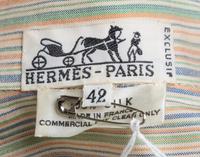 An Hermes Silk Striped Blouse, Size 42.