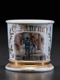 A Foundry Worker's Porcelain Occupational Shaving Mug