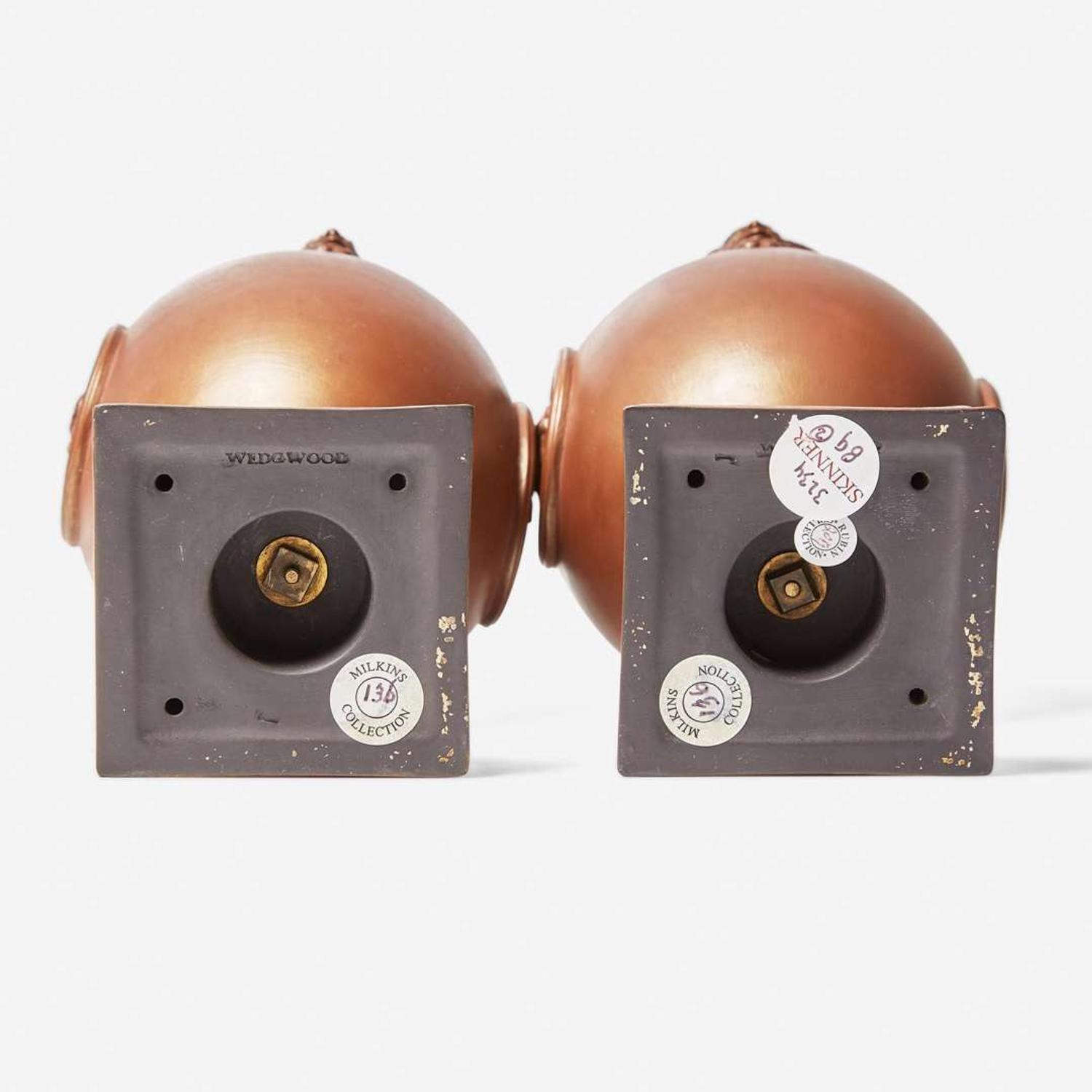 A Pair of Bronzed Black Basalt Vases with Covers UK, 1870s