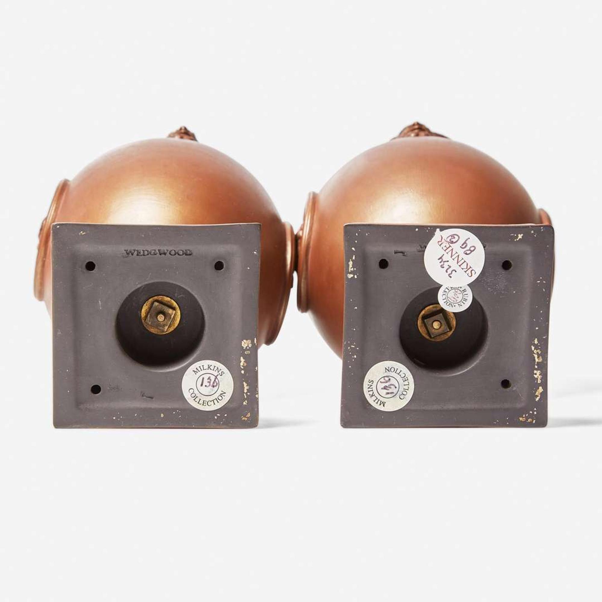 A Pair of Bronzed Black Basalt Vases with Covers UK, 1870s