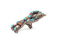 Zuni Silver and Mosaic Inlay Rainbow Man Ring