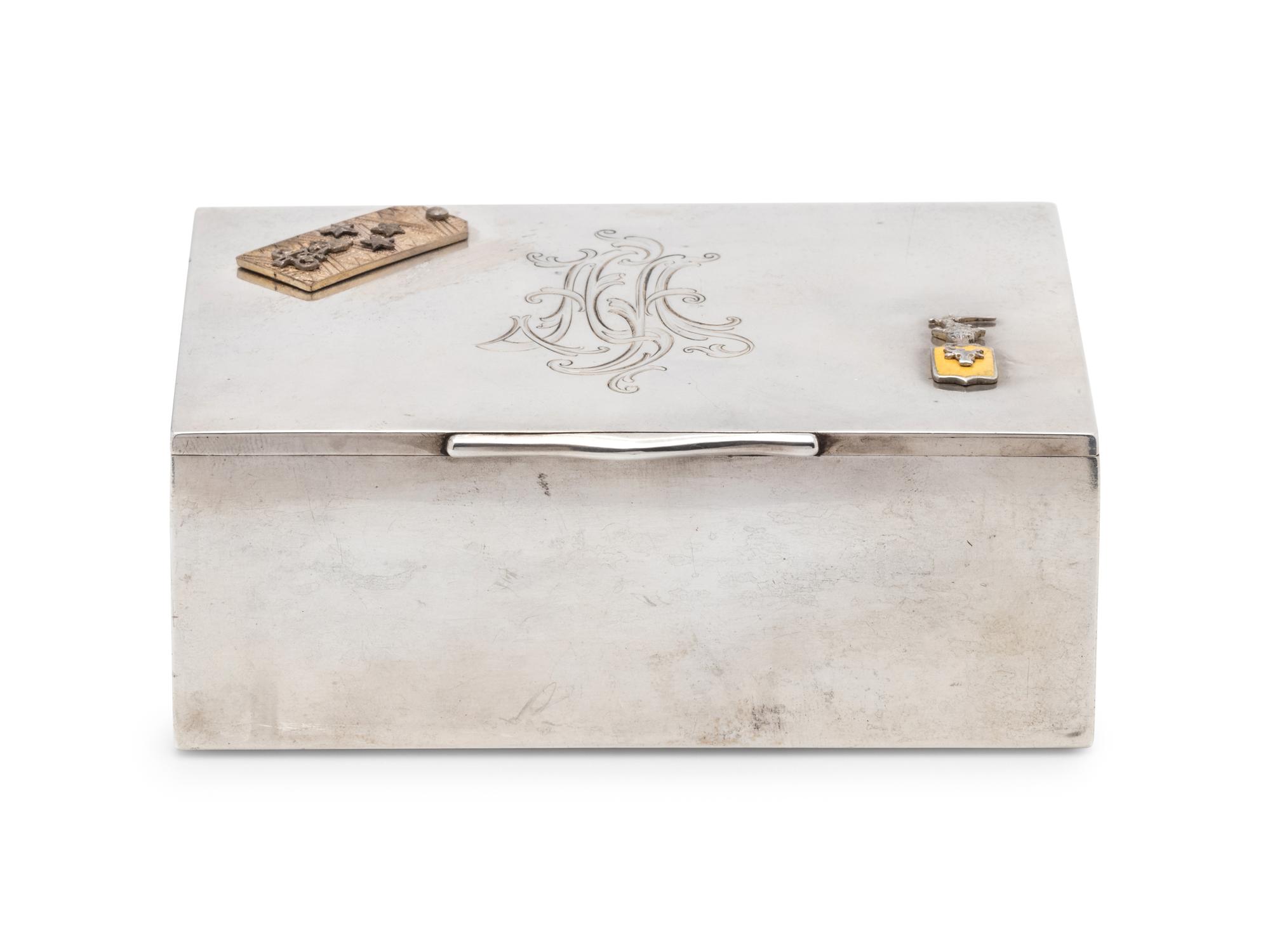 A Russian Silver Table-Top Cigarette Box