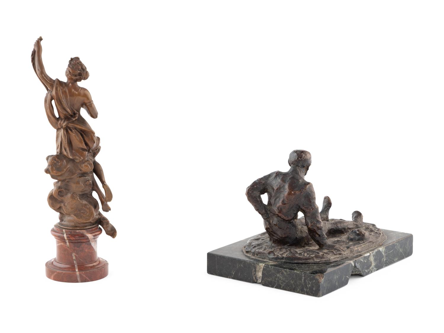 Two Patinated Bronze Figures, One by Carl Kauba
