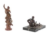 Two Patinated Bronze Figures, One by Carl Kauba