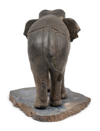 A Cast Metal Elephant Sculpture
