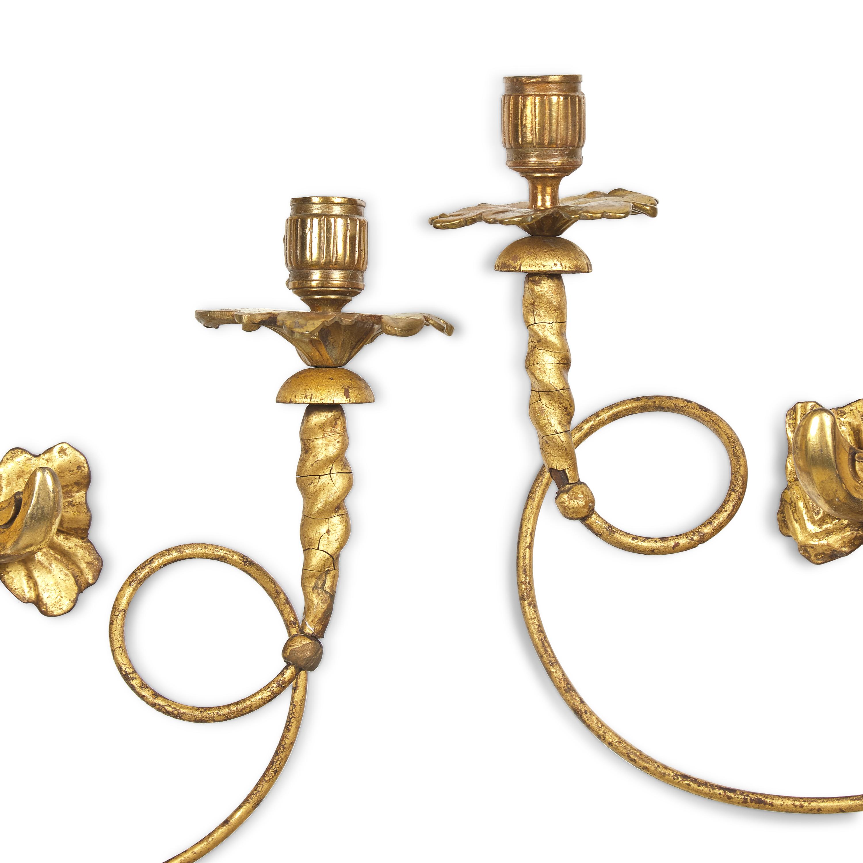 A Pair of Federal Giltwood Eagle Sconces
