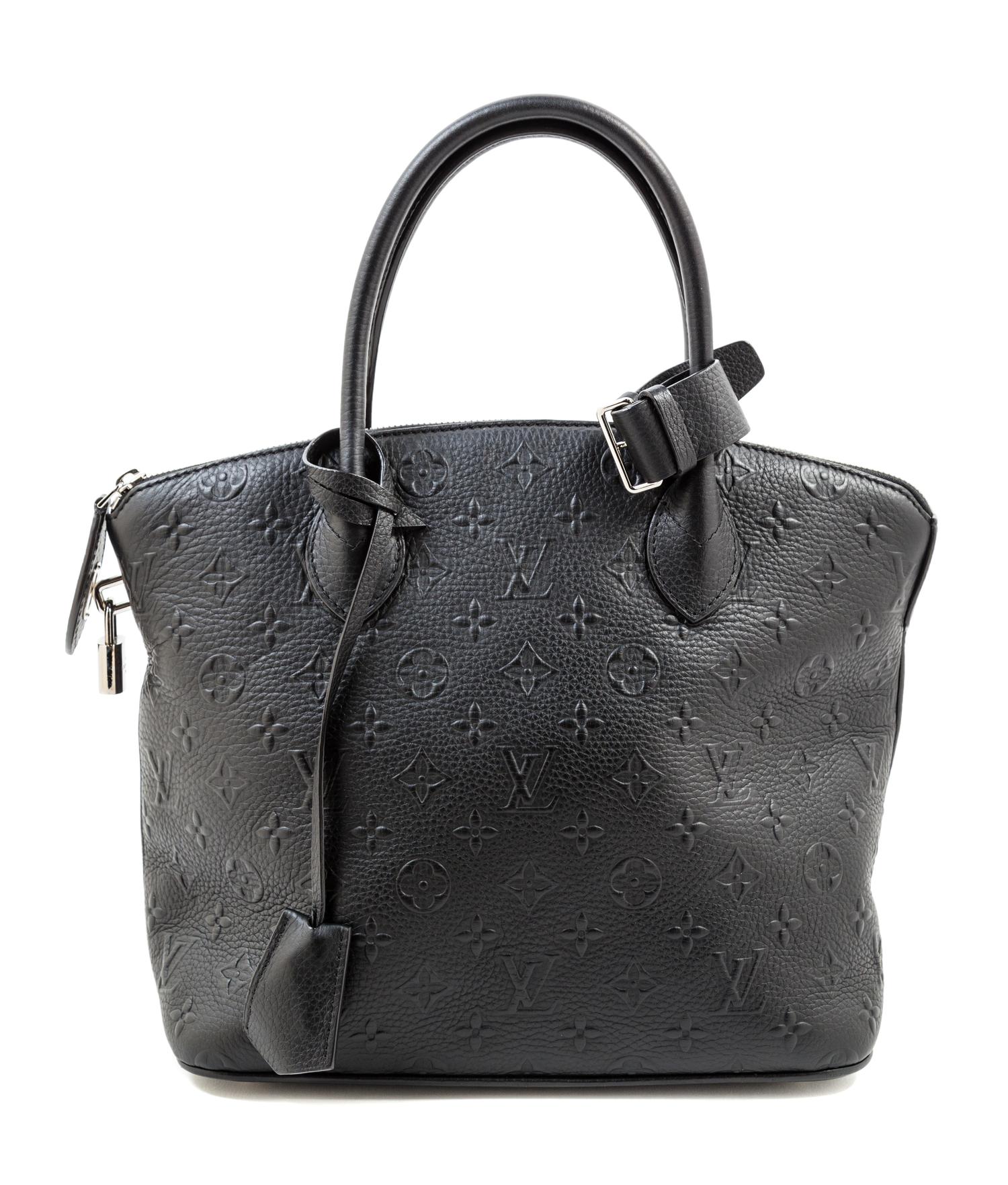 A Louis Vuitton Black Empreinte Montaigne Handbag, 11" x 10.5" x 6"; Handle drop: 4.5".