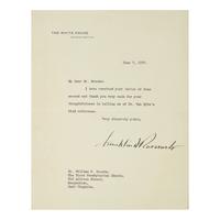 [Presidential] Roosevelt, Franklin D. Group of Three Typed Letters, signed