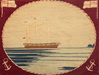 Two English Sailor Woolwork Pictures