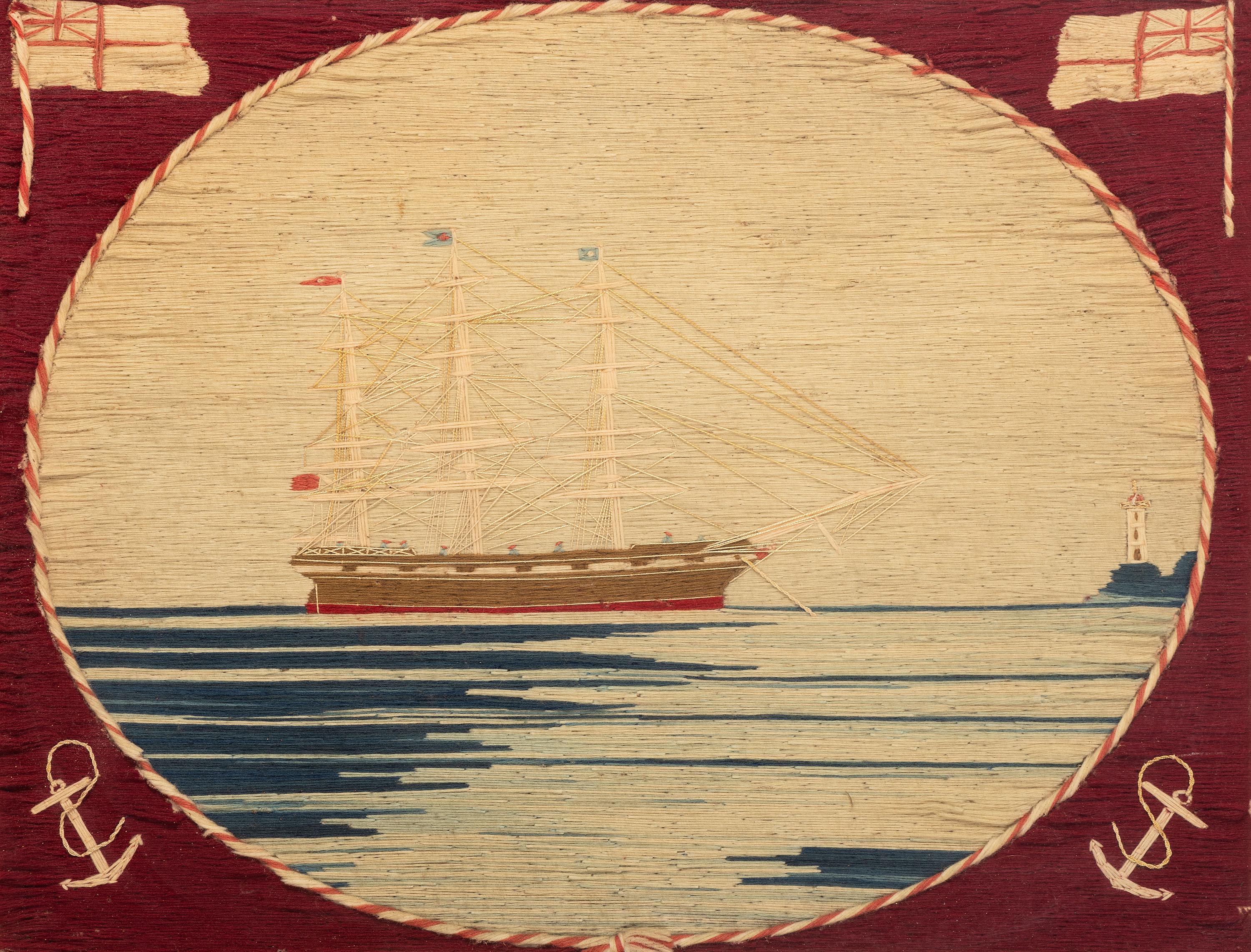 Two English Sailor Woolwork Pictures