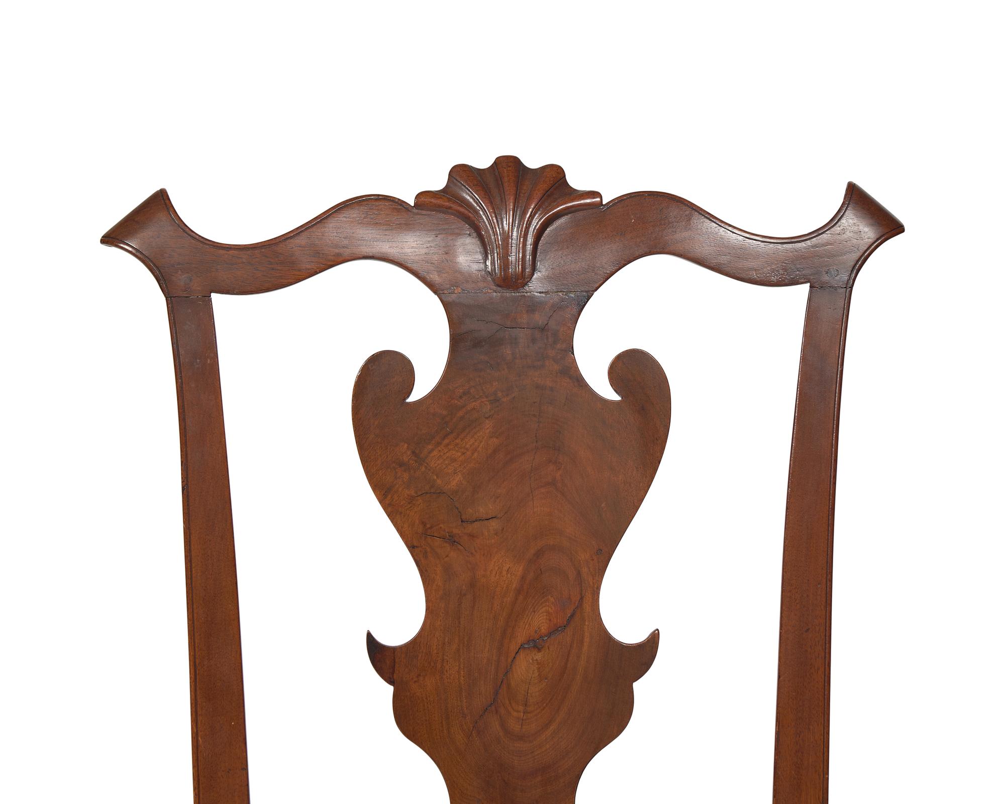 A Chippendale Carved Walnut Side Chair