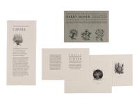 MOSER, Barry. Twelve Woodengravings of Cirsia & Various Thistles with sundry notes gathered, engraved & privately printed for Gray Parrot by Barry Moser. West Hatfield, MA: Privately Printed at the Pennyroyal Press for Gray Parrot, 1978.