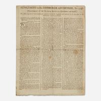 [Americana] [First Continental Congress] (Jay, John, and John Dickinson) Supplement to the Edinburgh Advertiser