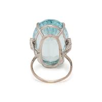 AQUAMARINE AND DIAMOND RING