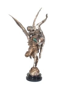 A Silvered Bronze Figure After Antonin Mercie (French, 1845-1916) Height overall 38 1/2 inches. — SECOND HALF 20TH CENTURY