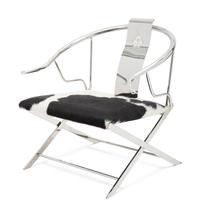 A Polished Chrome and Cowhide Chair
