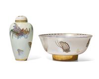 Two Wedgwood Butterfly Lustre and Parcel-Gilt Table Articles
