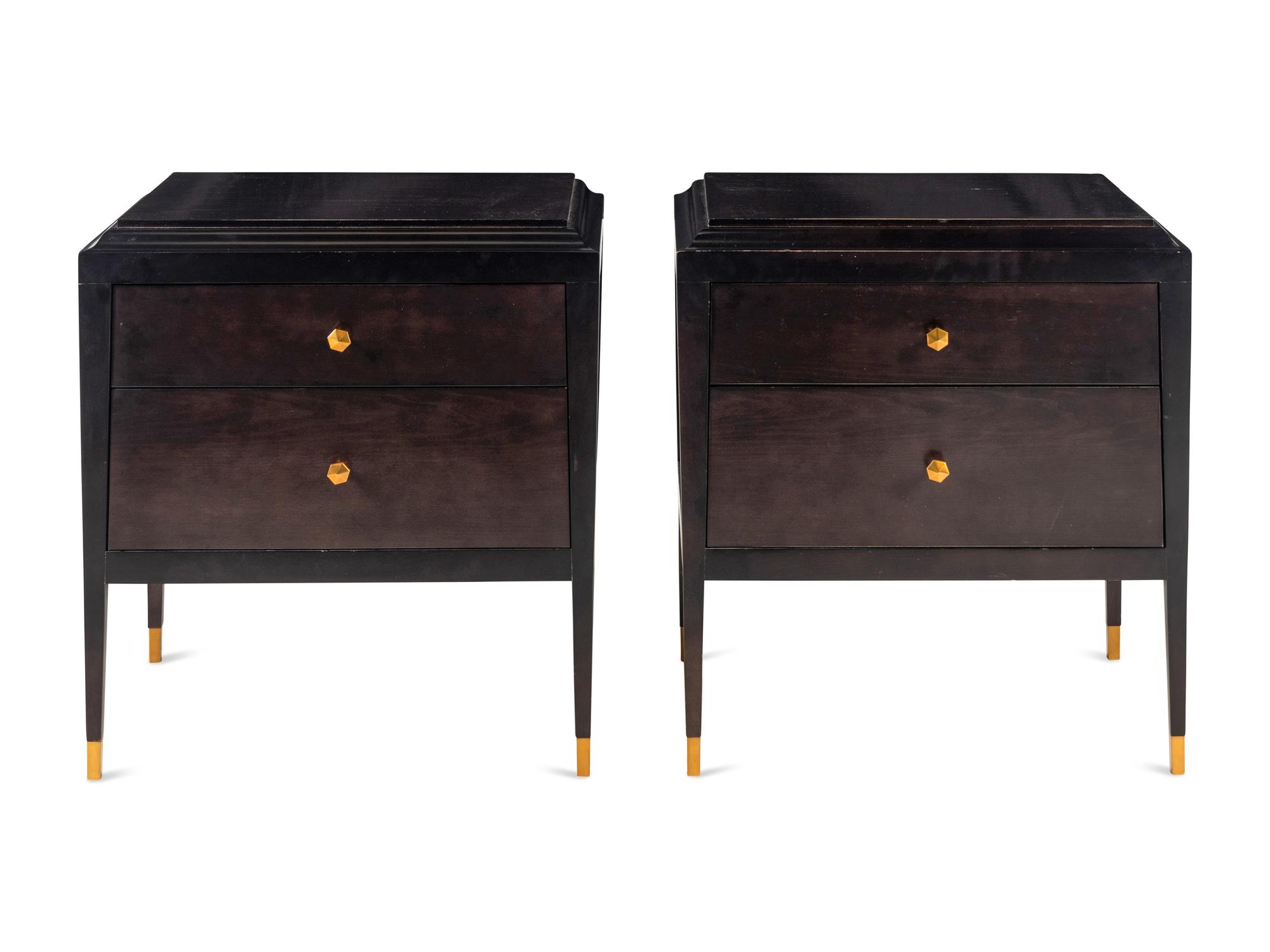 A Pair of Alexa Hampton for Hickory Chair Stained Walnut Side Tables