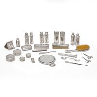 A Cased Sterling Silver Dressing Set from the Andy Warhol Collection
